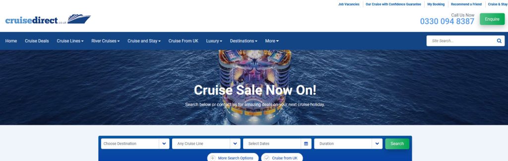 Cruise Direct Website Screenshot