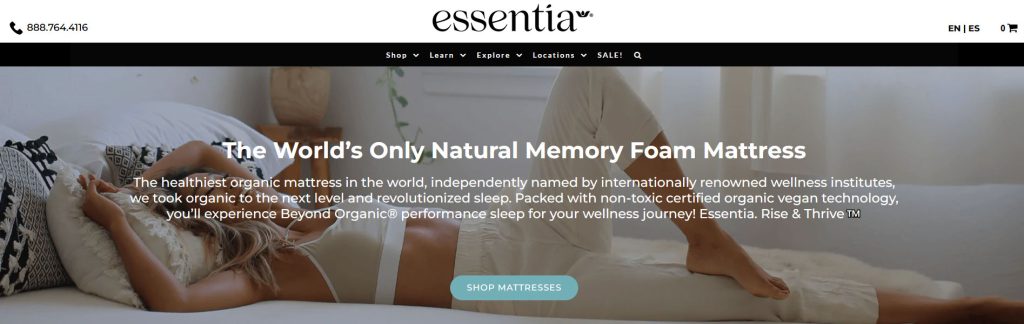 Essentia Website Screenshot