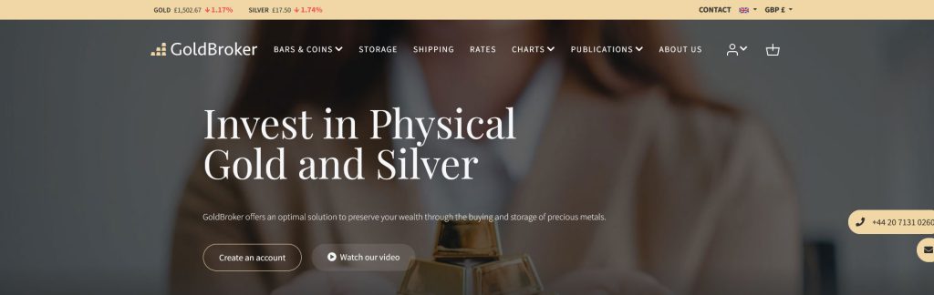 Gold Broker Website Screenshot