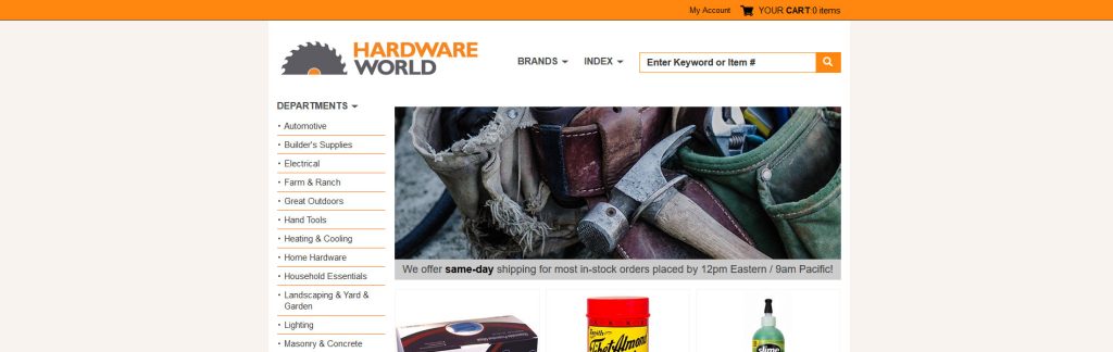 Hardware World Website Screenshot