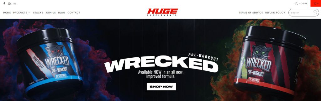 HugeSupplements Website Screenshot