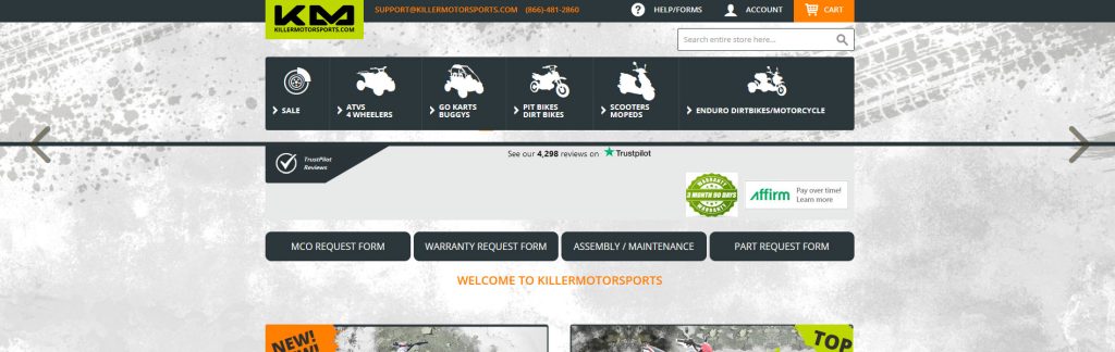 KillerMotorSports Website Screenshot