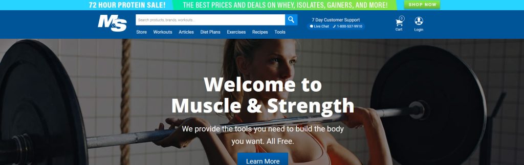 Muscle & Strength Website Screenshot