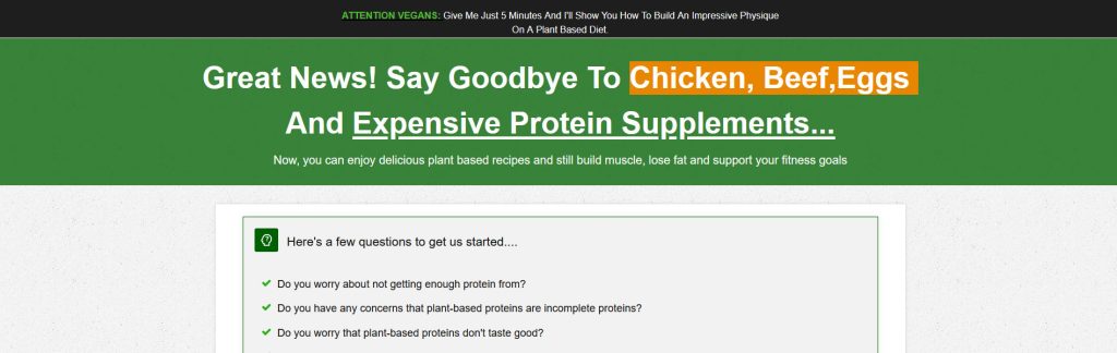 Plant Based Bodybuilding Website Screenshot