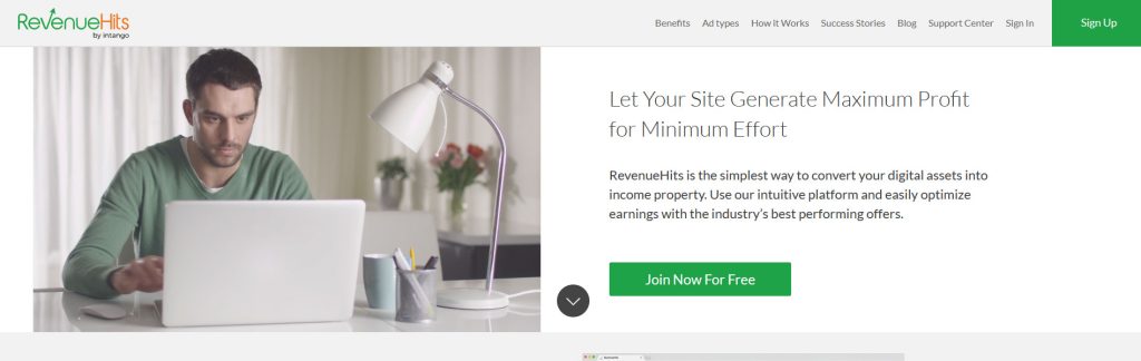 RevenueHits Website Screenshot