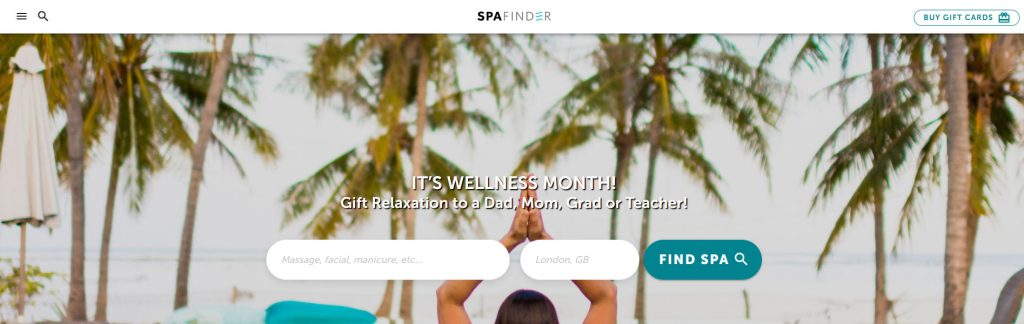 Spafinder Website Screenshot