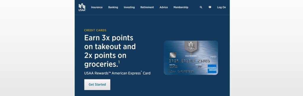 USAA Credit Cards Website Screenshot