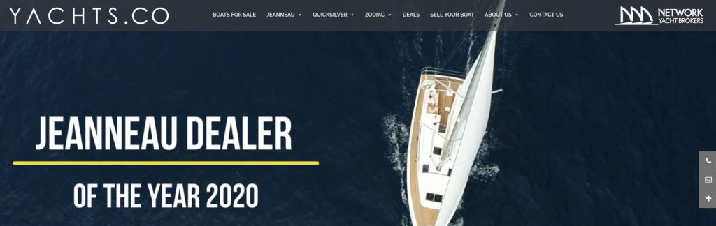 Yachtco Website Screenshot
