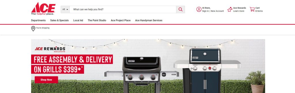 Ace Hardware Website Screenshot