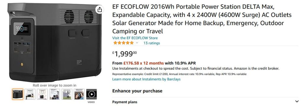 Portable Power Station Product Listing on Amazon