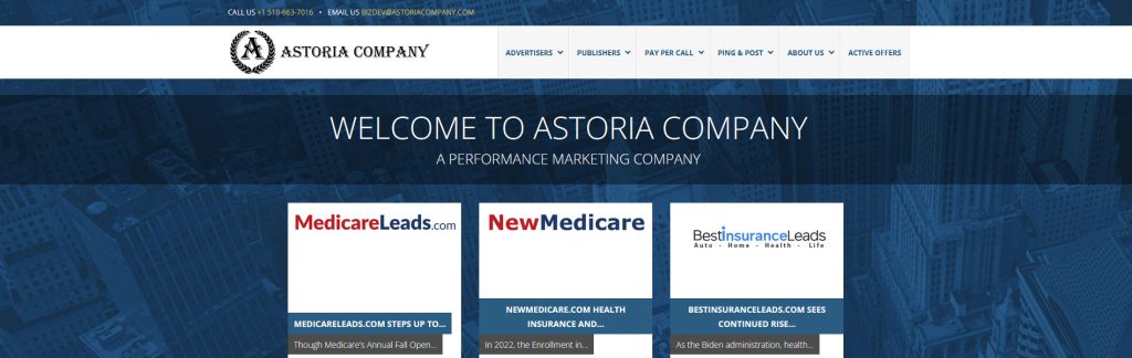 Astoria Company Website Screenshot