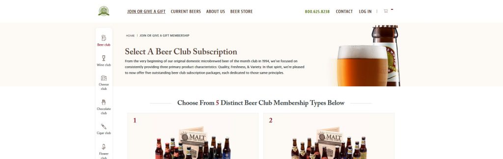 Beer Of The Month Club Website Screenshot