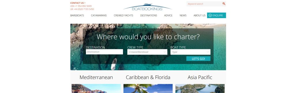 Boatbookings Website Screenshot