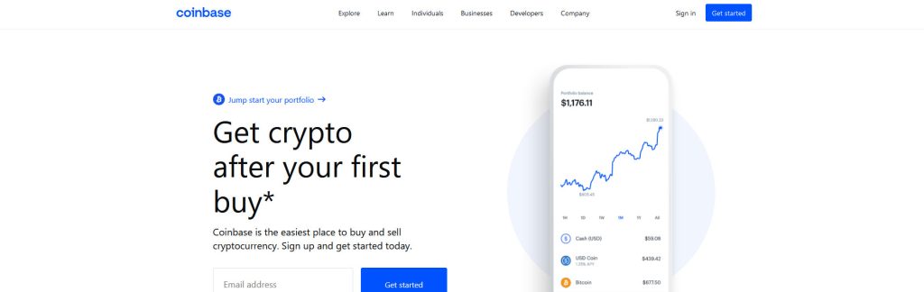 Coinbase Website Screenshot