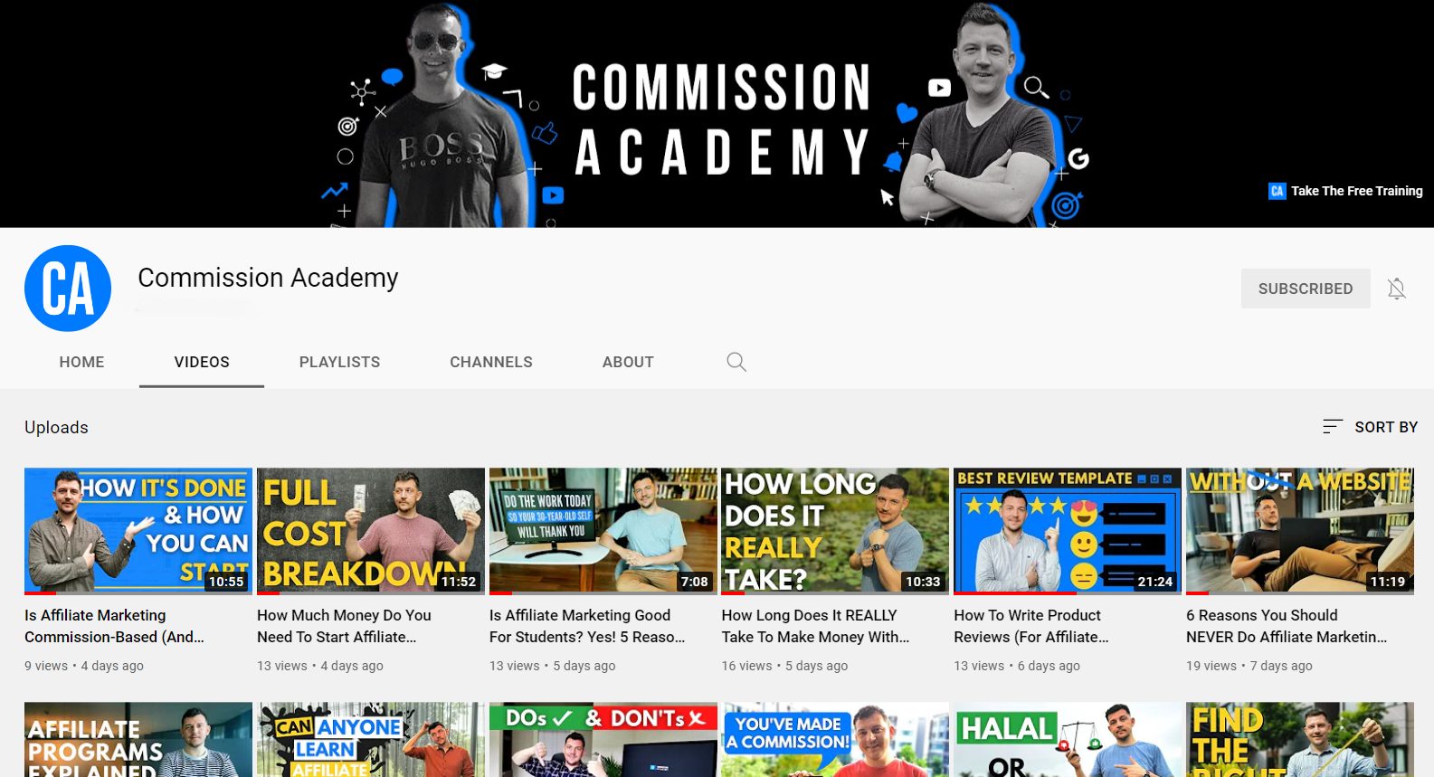 commission academy youtube channel screenshot