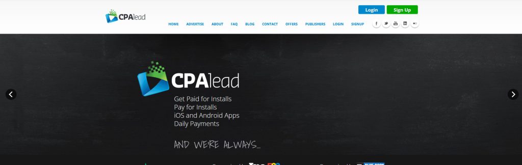 CPALead Website Screenshot