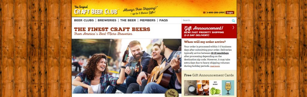 Craft Beer Club Website Screenshot