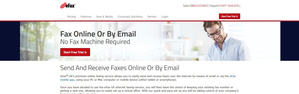 eFax Website Screenshot