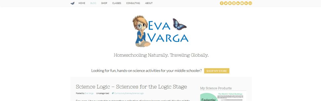 Eva Varga's Science Logic Website Screenshot