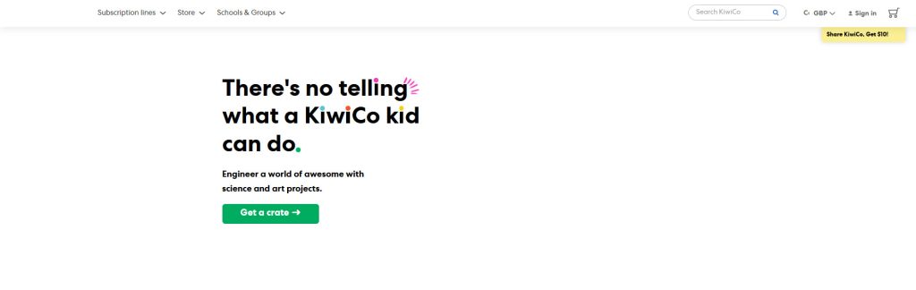 KiwiCo Website Screenshot