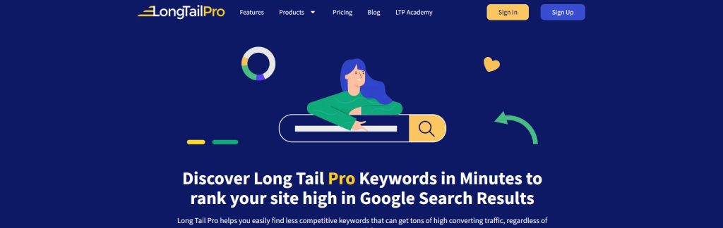 Long Tail Pro Website Screenshot