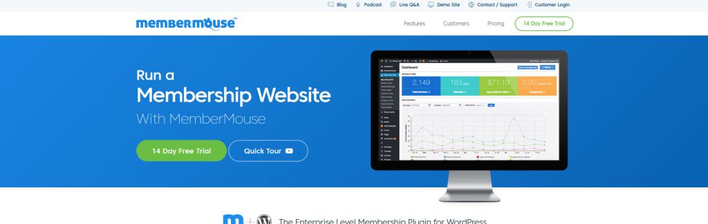 MemberMouse Website Screenshot