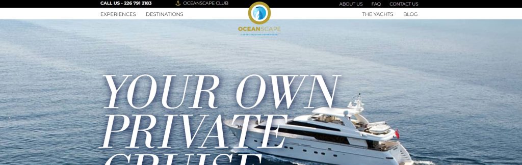OceanScape Yachts Website Screenshot