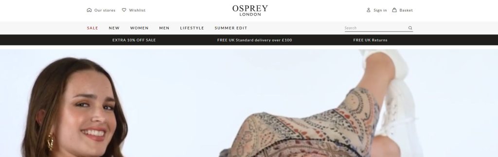Osprey Website Screenshot