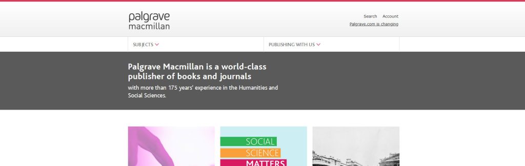 Palgrave Macmillan Website Screenshot