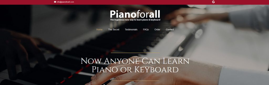 Pianoforall Website Screenshot