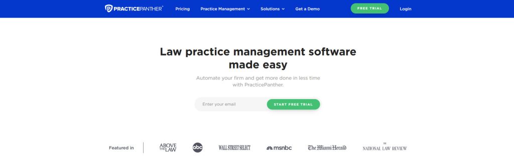 PracticePanther Website Screenshot