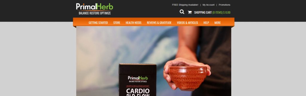 Primal Herb Website Screenshot