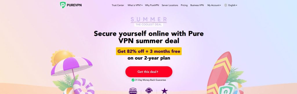 Pure VPN Website Screenshot