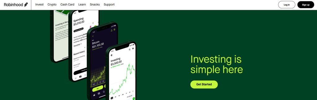 Robinhood Website Screenshot