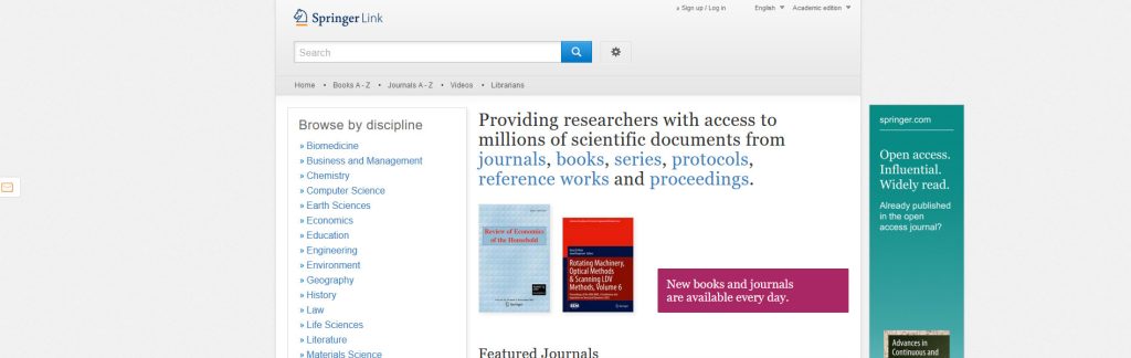 Springer Website Screenshot
