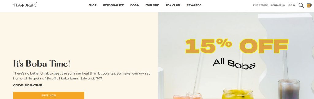 Tea Drops Website Screenshot