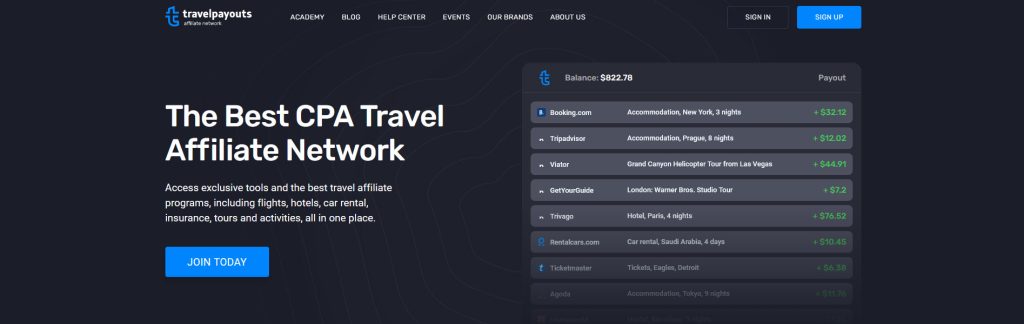 TravelPayouts Website Screenshot