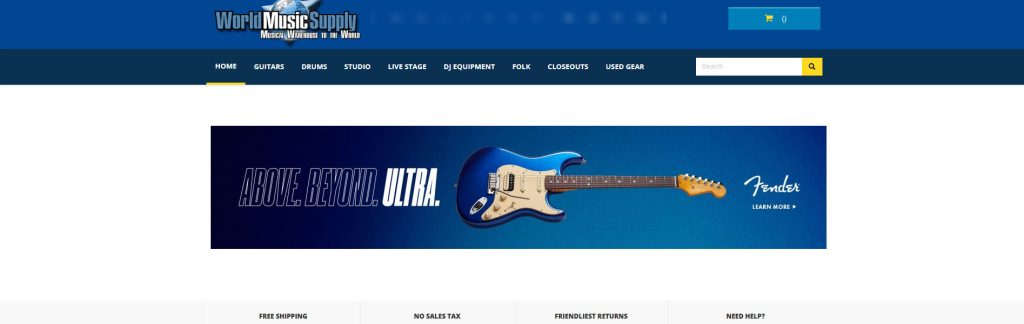 World Music Supply Website Screenshot