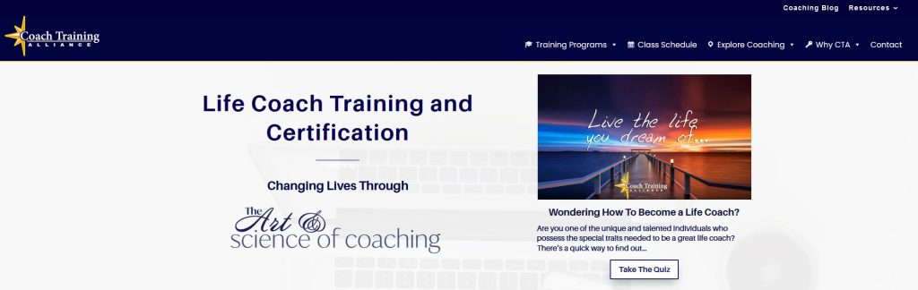 Coach Training Alliance Website Screenshot
