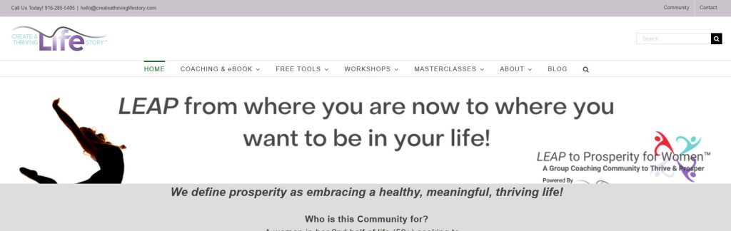 Create a Thriving Life Story Website Screenshot
