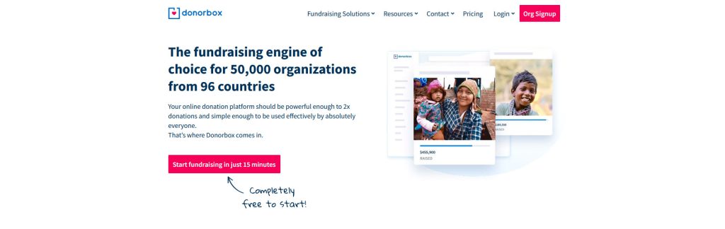 Donorbox Website Screenshot