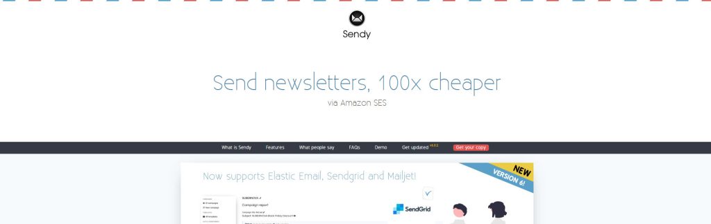 Sendy Website Screenshot