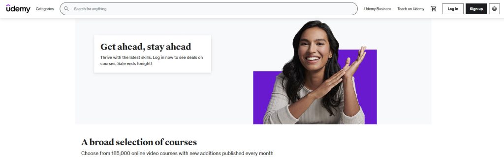 Udemy Website Screenshot