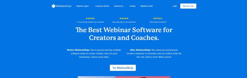 Webinar Ninja Website Screenshot