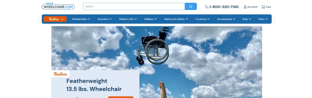 1800 Wheelchair Website Screenshot