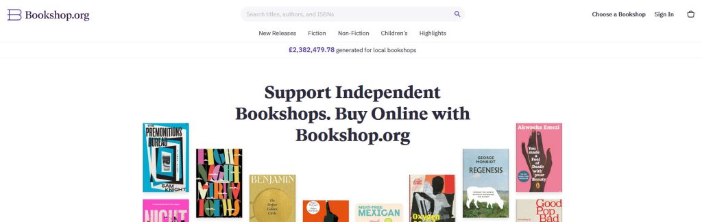 Bookshop.org Website Screenshot