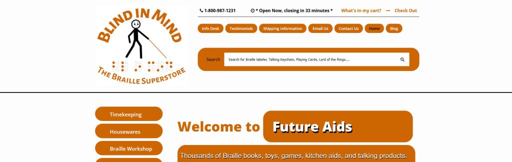 Braille Superstore Website Screenshot