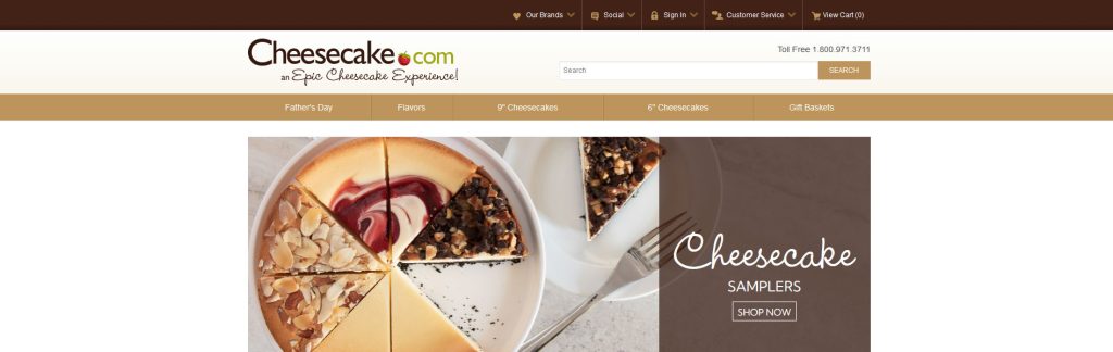 Cheesecake Website Screenshot