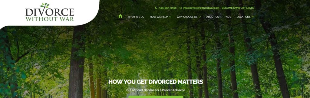 Divorce Without War Website Screenshot