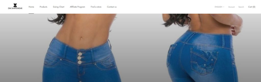 DMShapewear Website Screenshot